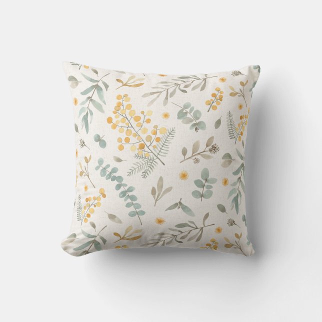 Almofada O eucalipto australiano do wattle sae da cerceta (Frente)