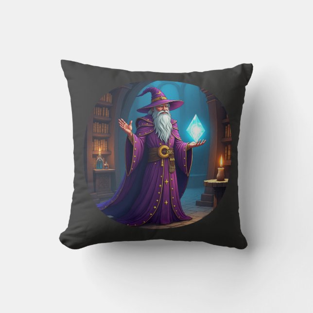 Almofada O Feiticeiro Consulta Seu Cristal Mágico (Frente)