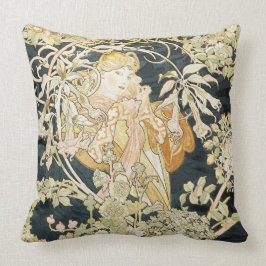 Almofada O Femme de Mucha um Marguerite do la