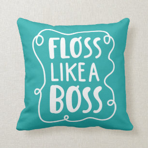 Almofada O Floss gosta de uma frase dental do chefe