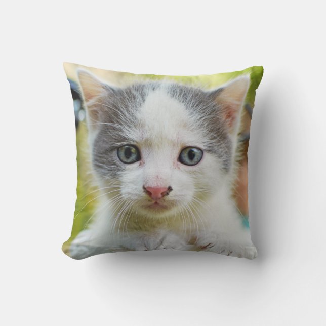 Almofada O gatinho monta uma bicicleta (Frente)