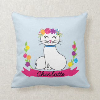 Almofada o gato bonito personalizou o travesseiro conhecido