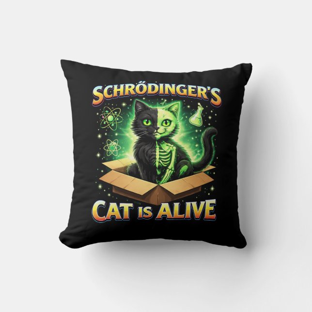 Almofada O Gato Curioso de Schrödinger (Frente)