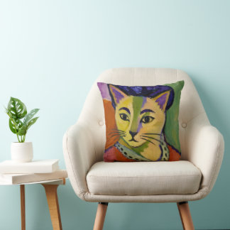 Almofada O Gato de Listra Verde – Inspirado no Fauvista Mat
