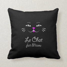 Almofada O gato diz o Meow!  Gato francês engraçado do