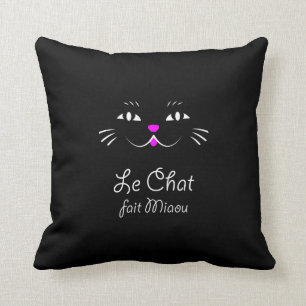 Almofada O gato diz o Meow! Gato francês engraçado do