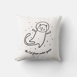 Almofada O Gato do Espaço Sideral Decorativo