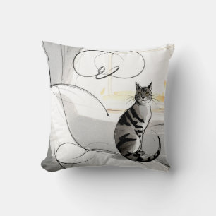 Almofada O Gato Minimalista Contemporâneo Moderno Tendência