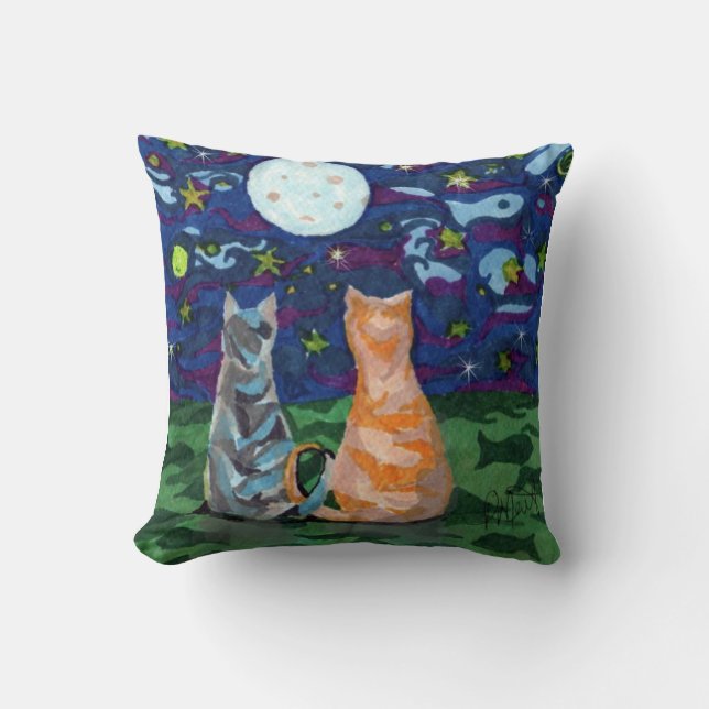Almofada O gato sonha a arte reversível (Frente)