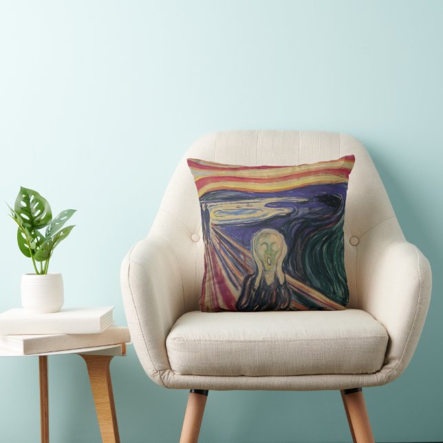 Almofada O Grito de Edvard Munch, Expressionismo Vintage (Cadeira)