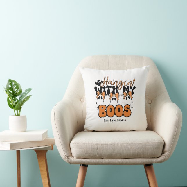 Almofada O Halloween Personalizado Andando com os meus Boos (Cadeira)