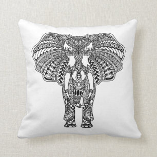 Almofada O Henna Mehndi decorou o elefante indiano