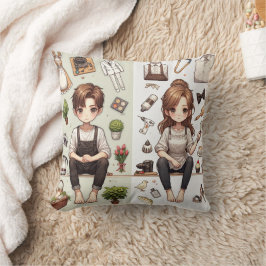 Almofada O homem, a mulher ver. 1 Throw Pillow