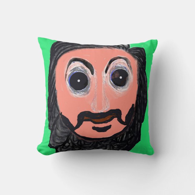 Almofada O Homem com o Bigode de Rabo de Leão (Frente)