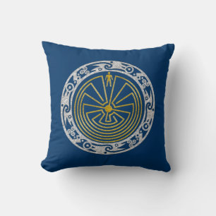 Almofada O Homem no Maze - Ouro de ornamento prata