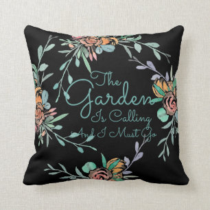 Almofada O jardim está chamando & eu devo ir pintado flora