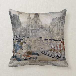 Almofada O massacre de Boston por Paul Revere 1770
