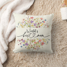 Almofada O melhor Dia de as mães de flores selvagens da mãe