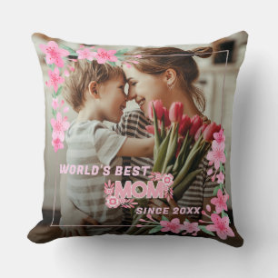 Almofada O MELHOR MOM DO MUNDO, O Texto Personalizado Flora