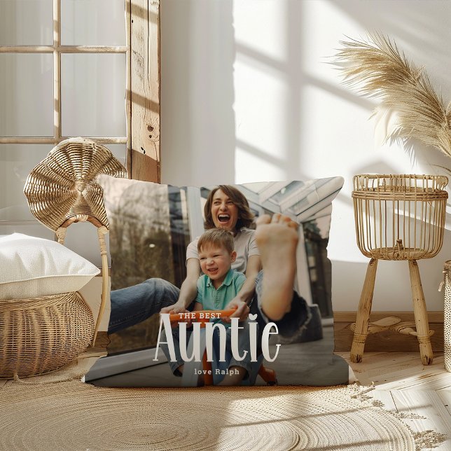 Almofada O melhor presente personalizado de fotos da TIA (Criador carregado)