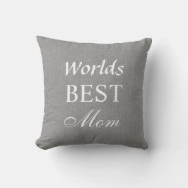 Almofada O melhor Travesseiro da mãe na Cinza Burlap