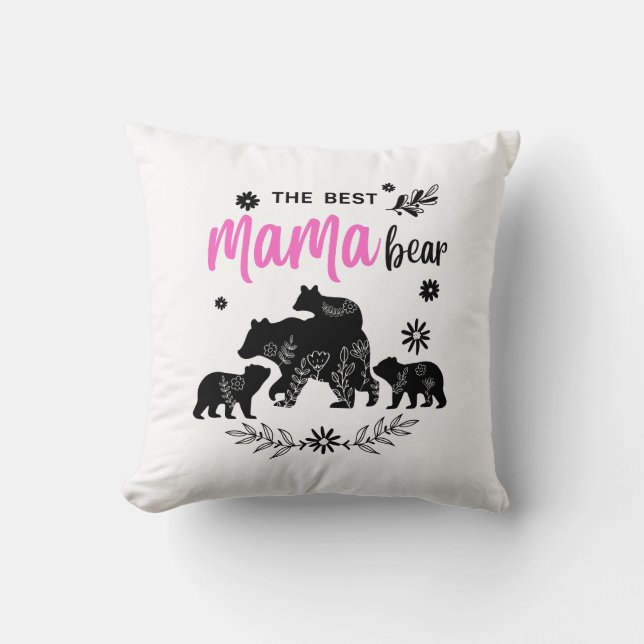Almofada O melhor urso de mamã com Travesseiro decorativo d (Frente)