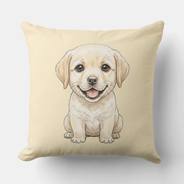 Almofada O Mendigo Profissional: Labrador Retriever Amarelo (Frente)