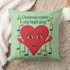Almofada "O Natal faz o meu coração cantar" Coração Cantor