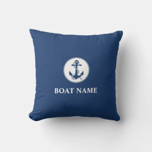 Almofada O nome do seu barco é Rope e Anchor Blue