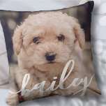 Almofada O nome e a foto simples e moderno do legante de Pe<br><div class="desc">Esta design simples e moderna é composta por tipografia sans serif. Adicione fotos personalizadas.</div>