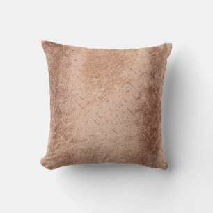 Almofada O ouro cor-de-rosa sujo de cobre alinha Chevron