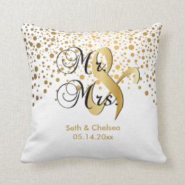 Almofada O ouro elegante pontilha | | Wedding personaliza