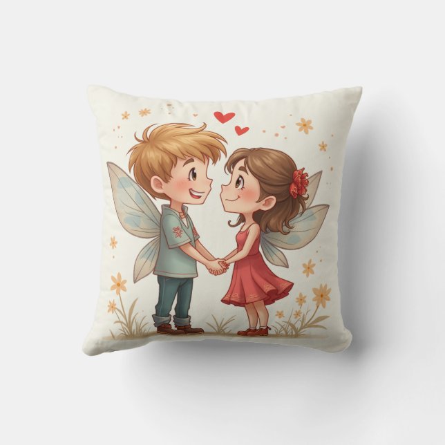 Almofada O par de Travesseiros de fadas de amor (Verso)