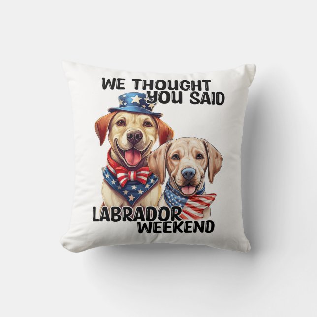 Almofada O Patriótico Labrador Cães Cita Humor Engraçado (Frente)