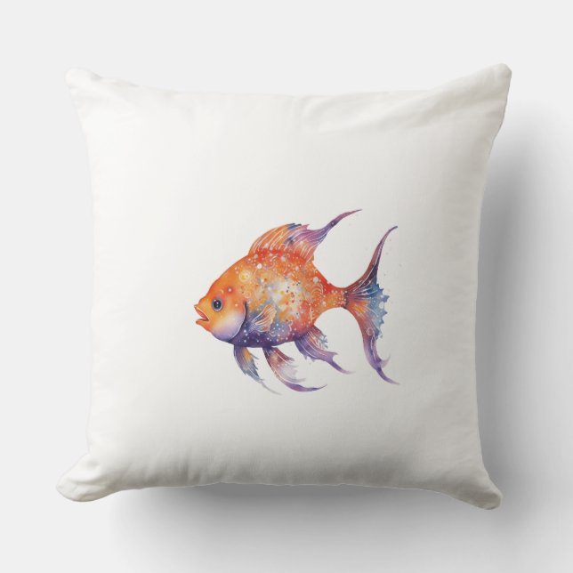 Almofada O Peixe Dourado Muito Preocupado Grande (Frente)