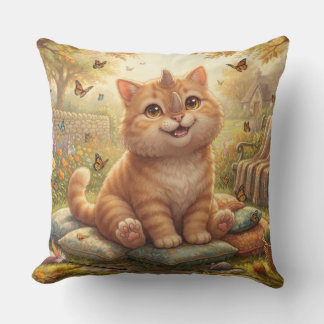 Almofada O Pequeno Gato Hornado do Jardim de Outono