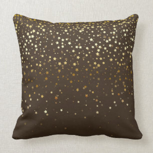 Almofada O pequeno ouro interno Stars Travesseiro-Brown