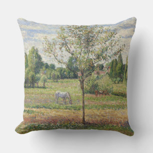 Almofada O Prado com Cavalo Cinza, Eragny, Pintura a Óleo