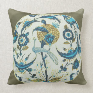 Almofada O prato de Iznik pintado com um pavão