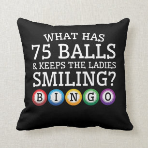 Almofada O que 75 bolas mantêm o Bingo de sorriso das