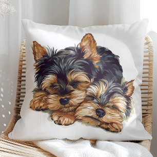Almofada O que é melhor que uma yorkie? Dois yorkies!