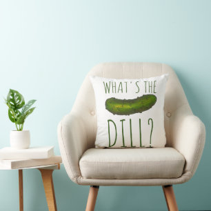 Almofada O que é o picles verde engraçado do Dill