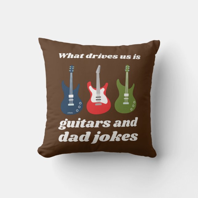 Almofada O QUE NOS LEVA A SER GUITÁRIOS E PIADAS PAIS engra (Frente)