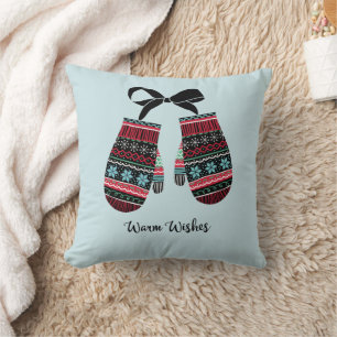 Almofada O Quente Quente de Holiday Mittens anseia o Traves