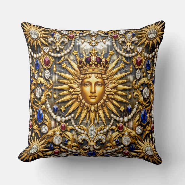 Almofada O Rei Sol Versalhes francês ornamentado (Frente)
