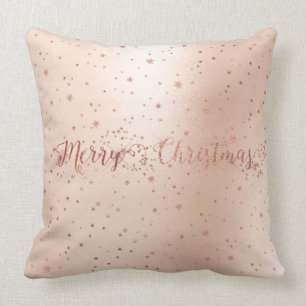Almofada O rosa Dourado cor-de-rosa Stars o Feliz Natal de