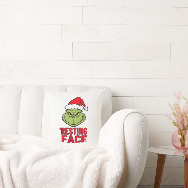 Almofada O rosto deste travesseiro diz "Feliz Natal," Mas  (Sofá)