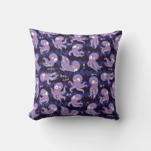 Almofada O roxo bonito do polvo da vaia caçoa a roupa & o