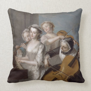 Almofada O sentido de audição, c.1744-7 (óleo em canvas)