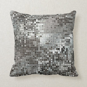 Almofada O Sequin de prata brilha o travesseiro Glam do
